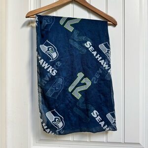 Seattle Seahawks Sheer Poly Blend Infinity Scarf. Approx 28” by 70”